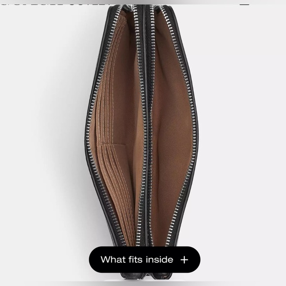 Coach - Double Zip Wallet in Blocked Signature Canvas (Chalk/Indigo) — NEW - Picture 4 of 5